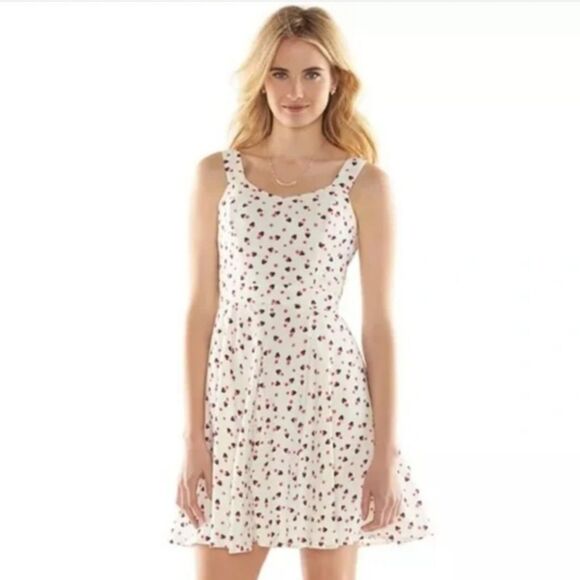 LC Lauren Conrad DISNEY Sundress Back Tie Minnie Mouse Print White Size 6 EUC - Picture 1 of 6